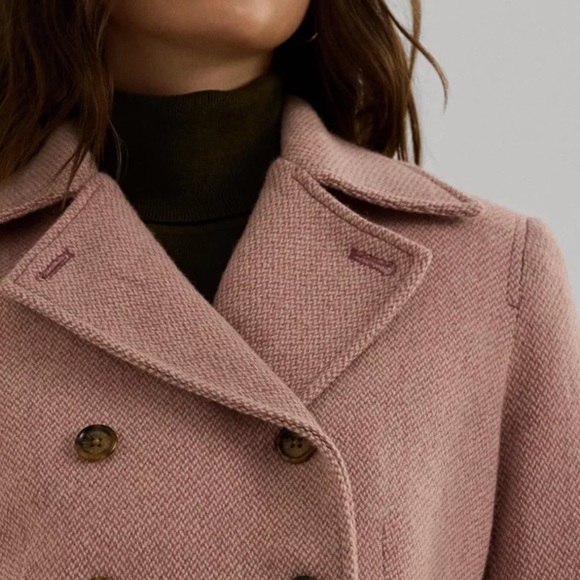 Lauren Ralph Lauren Women Rose Blush Double-Breasted Coat Size 16 NWT - Picture 3 of 14
